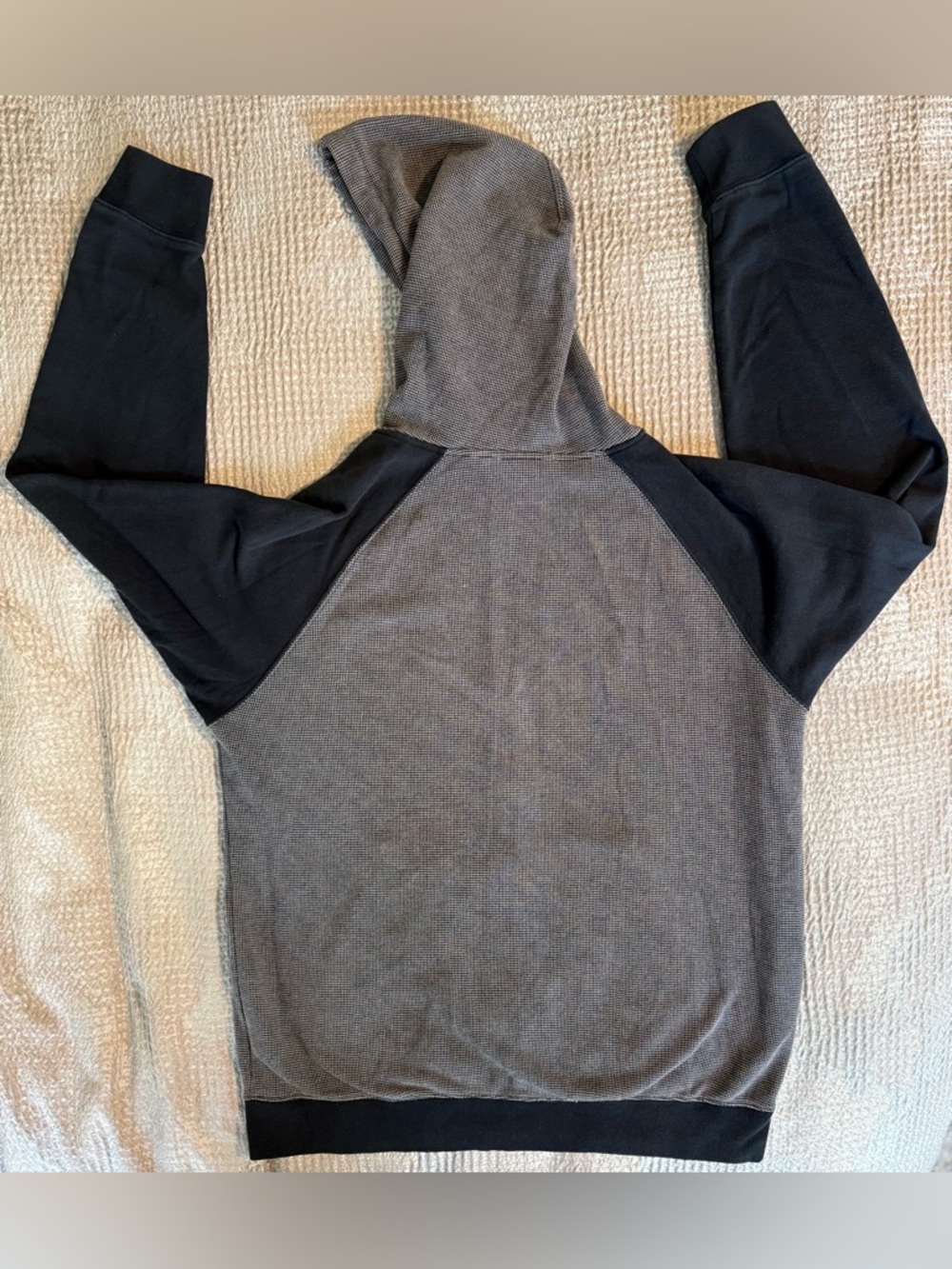 Vans Full Zip Hoodie Mens L Gray Black Logo Waffle Thermal Streetwear 🛹 - Picture 16 of 16